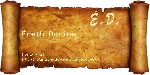 Éreth Dorina névjegykártya